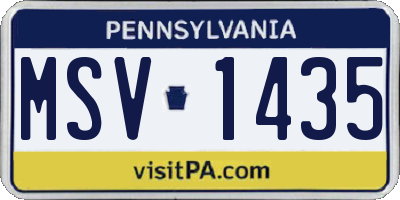 PA license plate MSV1435
