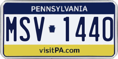PA license plate MSV1440