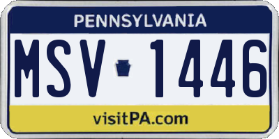 PA license plate MSV1446