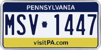 PA license plate MSV1447
