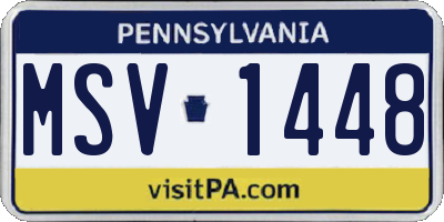 PA license plate MSV1448