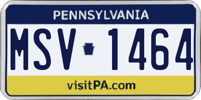 PA license plate MSV1464