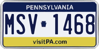 PA license plate MSV1468