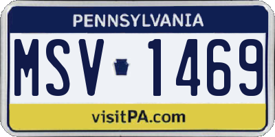 PA license plate MSV1469