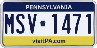 PA license plate MSV1471