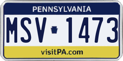 PA license plate MSV1473