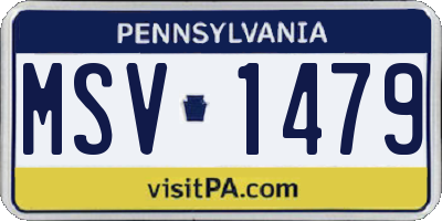 PA license plate MSV1479