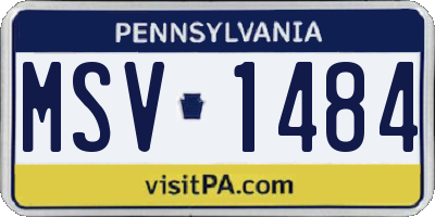 PA license plate MSV1484