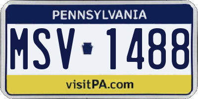 PA license plate MSV1488