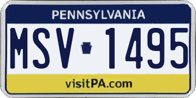 PA license plate MSV1495