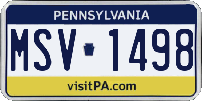 PA license plate MSV1498