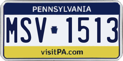 PA license plate MSV1513