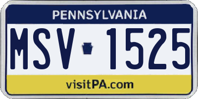PA license plate MSV1525