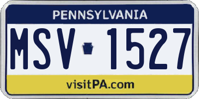 PA license plate MSV1527