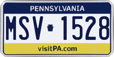 PA license plate MSV1528