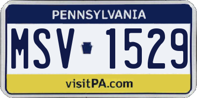 PA license plate MSV1529