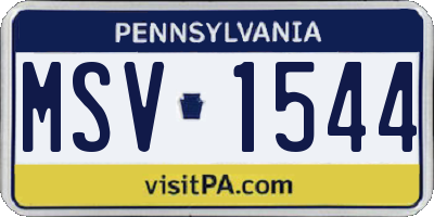 PA license plate MSV1544