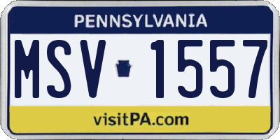 PA license plate MSV1557