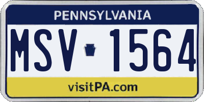 PA license plate MSV1564
