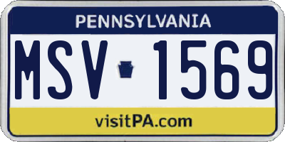 PA license plate MSV1569
