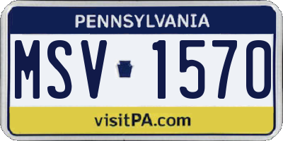 PA license plate MSV1570