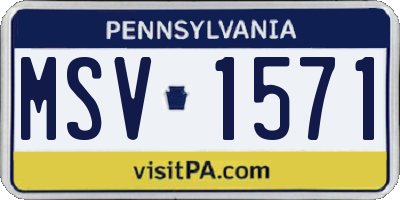 PA license plate MSV1571