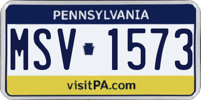 PA license plate MSV1573