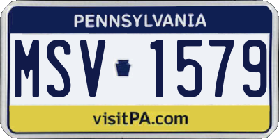 PA license plate MSV1579
