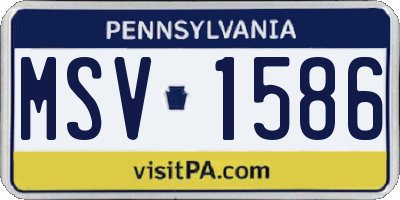 PA license plate MSV1586