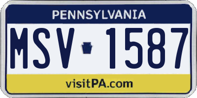 PA license plate MSV1587