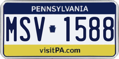 PA license plate MSV1588