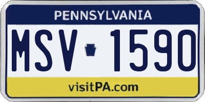 PA license plate MSV1590