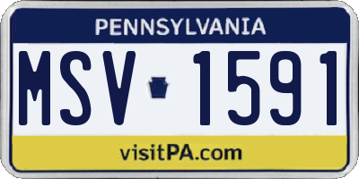 PA license plate MSV1591