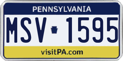PA license plate MSV1595