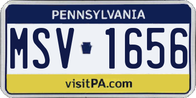 PA license plate MSV1656
