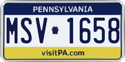 PA license plate MSV1658