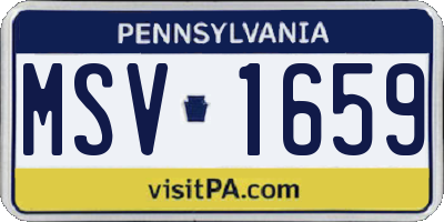 PA license plate MSV1659