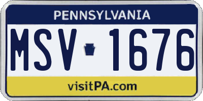 PA license plate MSV1676