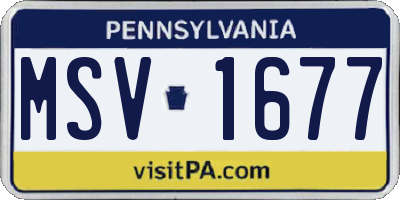 PA license plate MSV1677