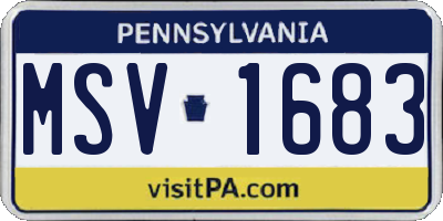 PA license plate MSV1683