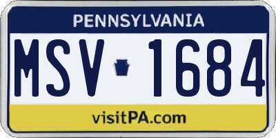 PA license plate MSV1684