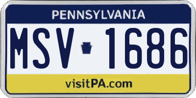 PA license plate MSV1686