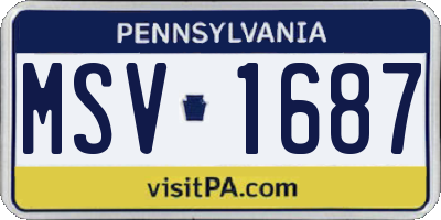 PA license plate MSV1687