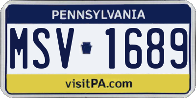 PA license plate MSV1689
