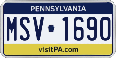 PA license plate MSV1690