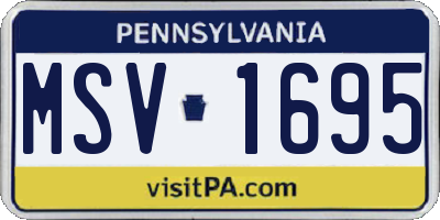 PA license plate MSV1695