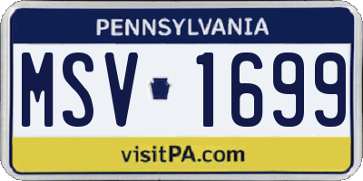 PA license plate MSV1699