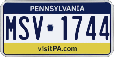 PA license plate MSV1744
