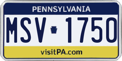 PA license plate MSV1750