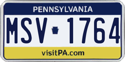 PA license plate MSV1764
